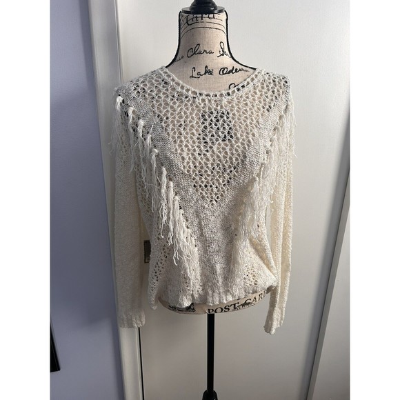 Amuse Society Knitted Sweater Fringe Detailing - Picture 1 of 12